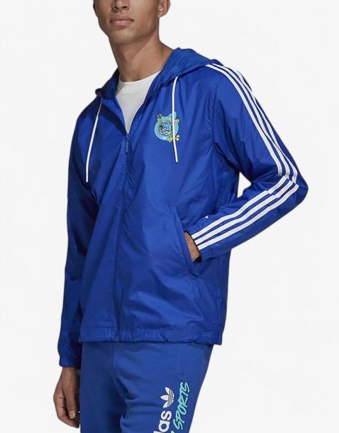 ADIDAS Originals Graphic Stoked Fish Windbreaker Blue