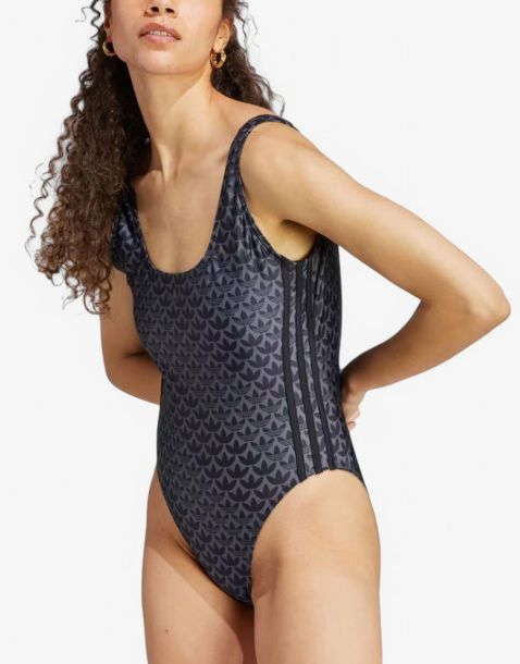 ADIDAS Originals Monogram 3-Stripes Swimsuit Black
