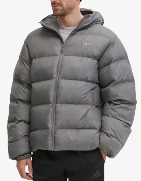 ADIDAS Originals Tonal Hooded Puffer Jacket Grey