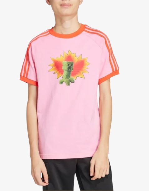 ADIDAS Originals x Minecraft Graphic T-Shirt Pink