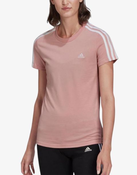 ADIDAS Sportswear Essentials Slim 3-Stripes Tee Pink