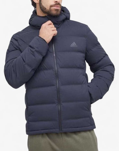 ADIDAS Sportswear Helionic Stretch Hooded Down Jacket Black