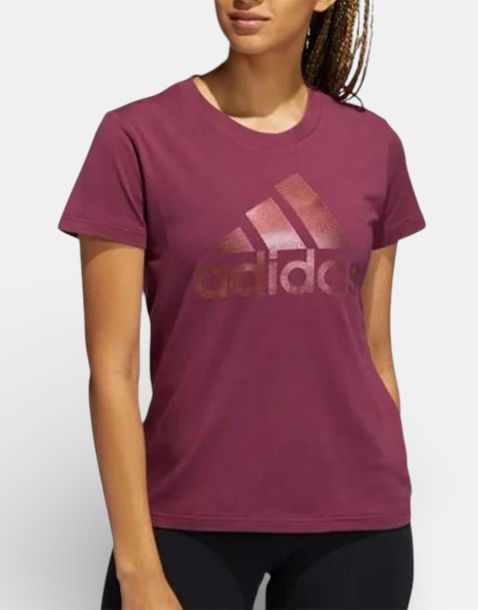 ADIDAS Sportswear Holiday Graphic Short Sleeve Tee Burgundy