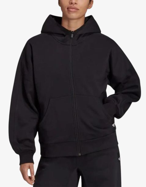 ADIDAS Sportswear Studio Lounge Fleece Full-Zip Hoodie Black