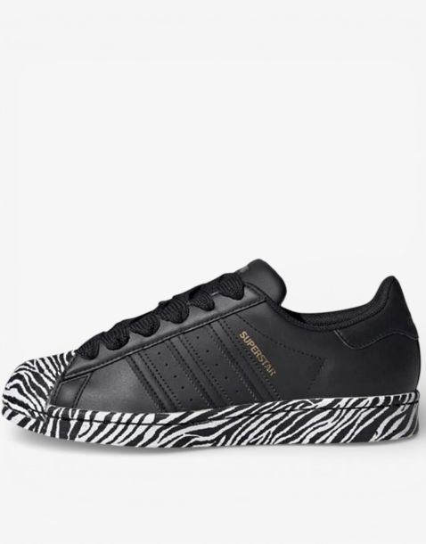 ADIDAS Superstar Zebra Print Shoes Black