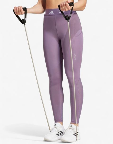 ADIDAS Techfit Stash Pocket Full-Length Leggings Purple