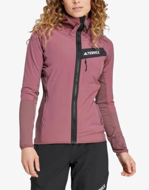 ADIDAS Terrex Techrock Wind Fleece Jacket Burgundy