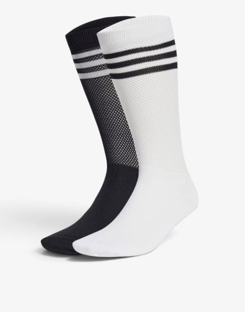 ADIDAS Textured Crew Socks 2 Pairs Black/White