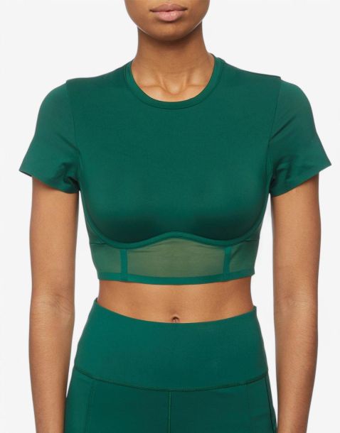 ADIDAS x Ivy Park Corset Croped Tee Green