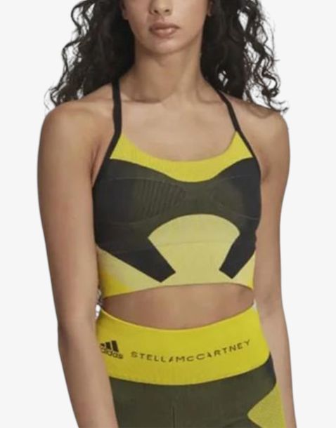ADIDAS x Stella Mccartney Truestrength Yoga Knit Bra Yellow/Green 