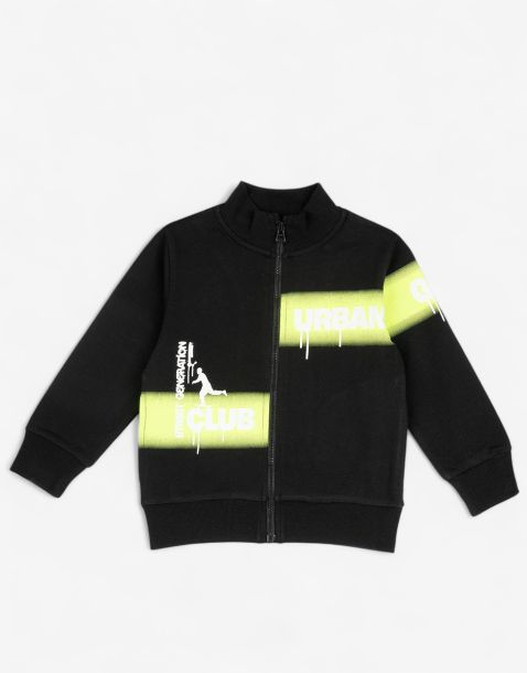CHICCO Boys Full-Zip Track Top Black/Yellow