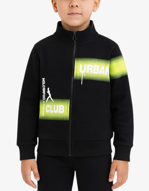 CHICCO Boys Full-Zip Track Top Black/Yellow