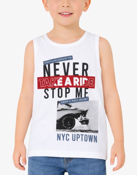 CHICCO Boys Never Stop Me Tank White/Multi