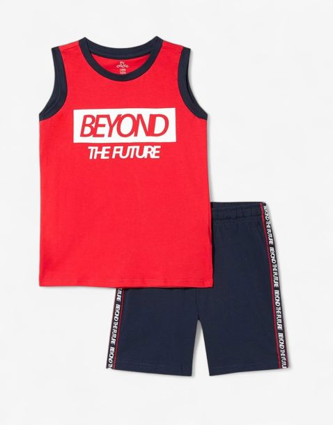 CHICCO Boys Shorts And Tank Top Set Medium Red