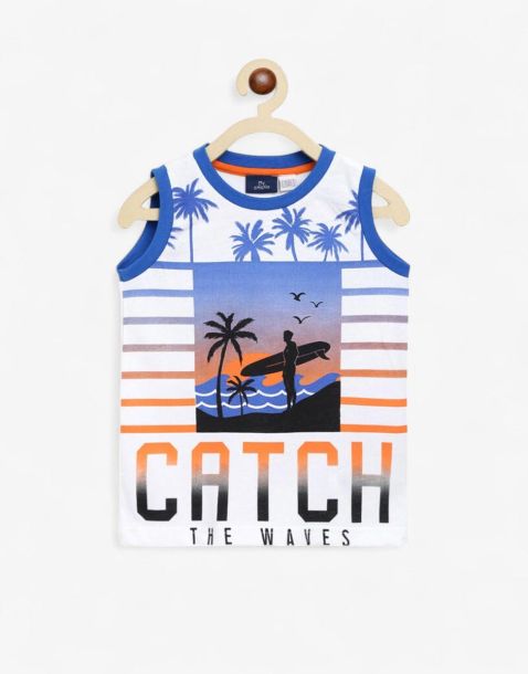 CHICCO Boys Tank White Printed