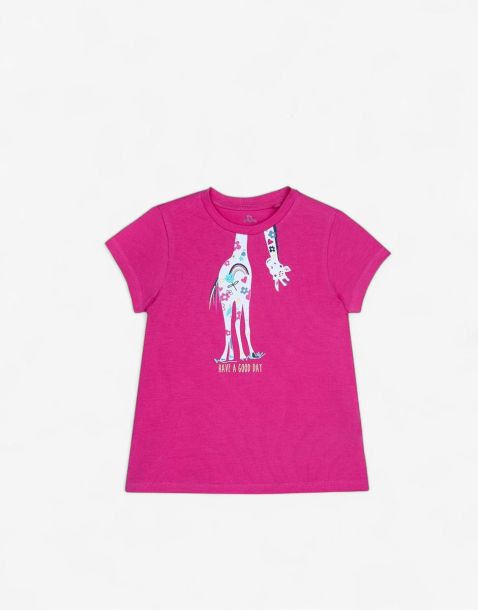 CHICCO Girls Giraffe Tee Dark Pink