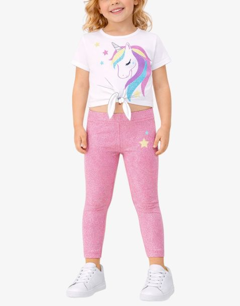 CHICCO Girls Leggings And Tee Set Dark Pink