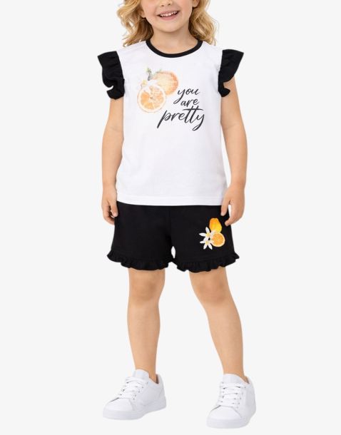 CHICCO Girls Shorts And Tank Top Set White/Black