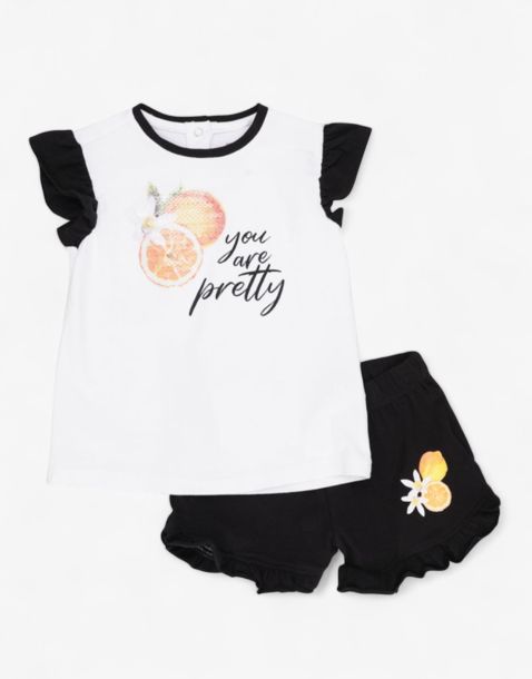 CHICCO Girls Shorts And Tank Top Set White/Black