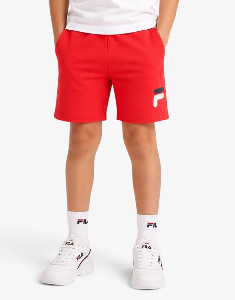 FILA Lobez Graphic Logo Shorts Red