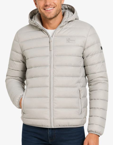 GEOGRAPHICAL NORWAY Amichoko Puffer Hoodie Jacket Grey