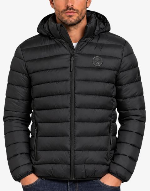 GEOGRAPHICAL NORWAY Amiglobe Puffer Hoodie Jacket Black