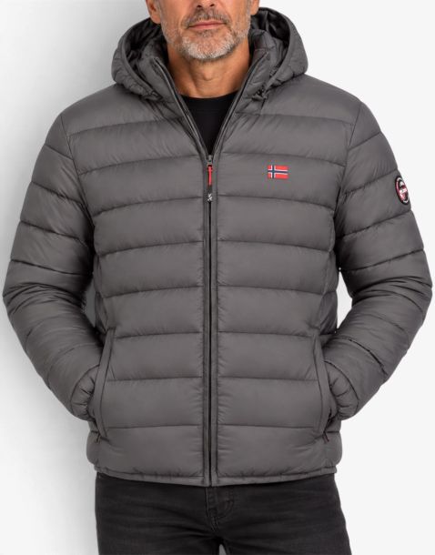 GEOGRAPHICAL NORWAY Amigo Puffer Hoodie Jacket Grey