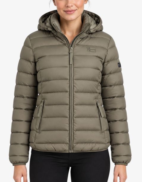 GEOGRAPHICAL NORWAY Atichoko Puffer Hoodie Jacket Khaki