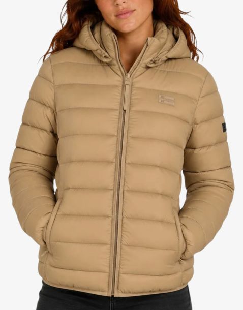 GEOGRAPHICAL NORWAY Atichoko Puffer Hoodie Jacket Taupe