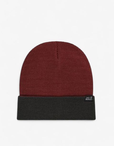 JACK WOLFSKIN Ribbed Beanie Red