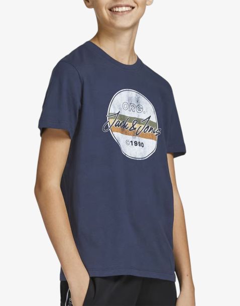 JACK&JONES Jorbrady Tee Ss Crew Neck Sn Jnr Navy