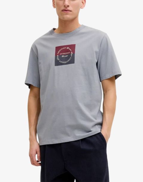 JACK&JONES Jorcatskills Square Branding Tee SSCN LN Blue