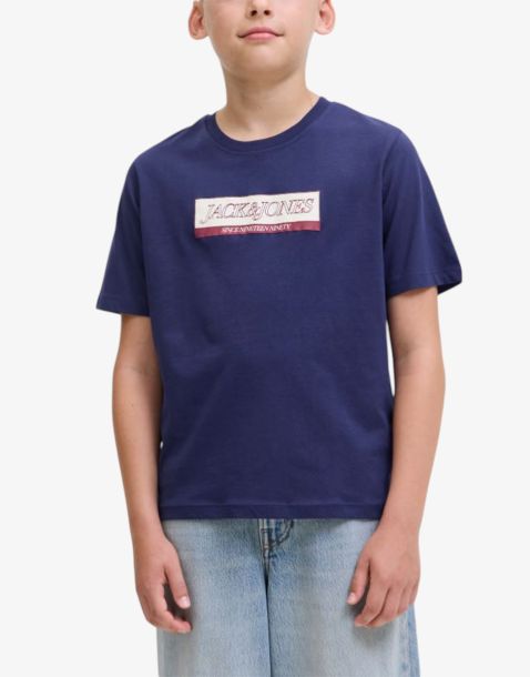 JACK&JONES Jorinwood Block Brend Tee Ss Cn Noos Jnr Ocean Cavern