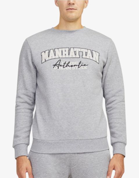 JACK&JONES Jrebnewyork Sweat Crew Neck Sn Light Grey Melange