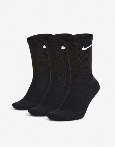 NIKE 3-Pack Value Cushioned Crew Socks Black