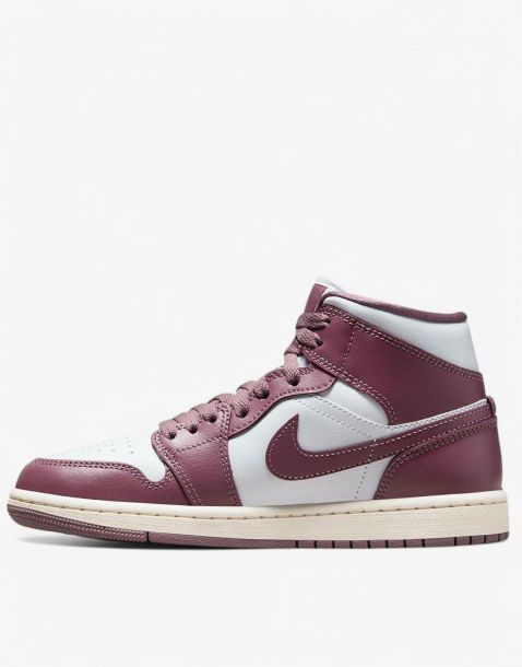 NIKE Air Jordan 1 Mid Shoes Mauve/White