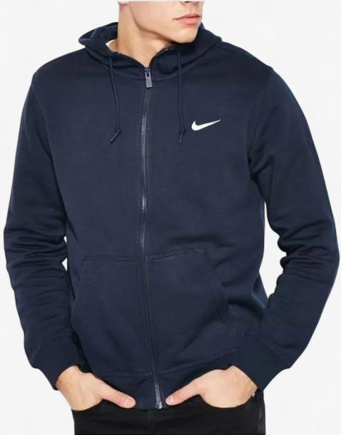 NIKE Club Swoosh Full-Zip Hoodie Navy