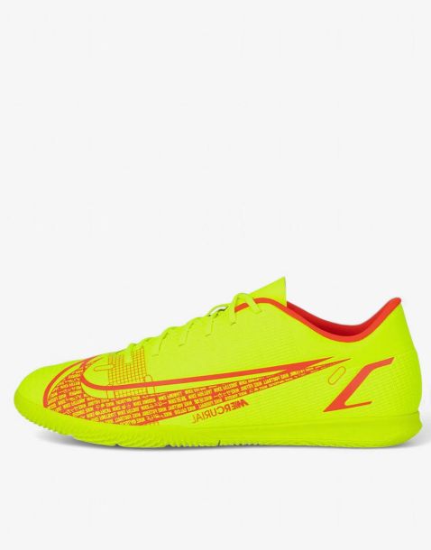 NIKE Mercurial Vapor 14 Club Indoor Football Shoes Volt/Bright Crimson