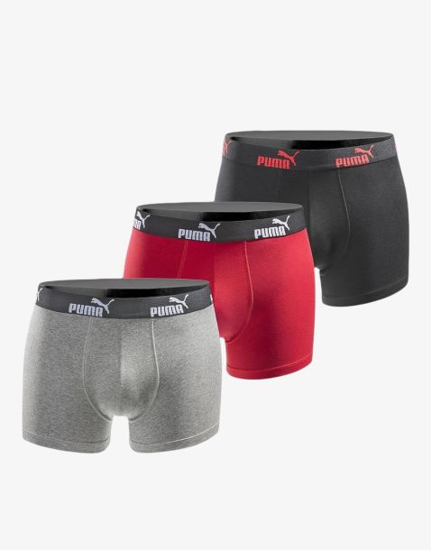 PUMA 3-Packs Boxer Shorts Black/Red
