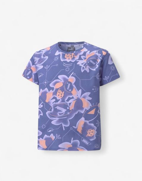 PUMA Alpha All Over Print Tee Hazy Blue