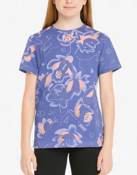 PUMA Alpha All Over Print Tee Hazy Blue