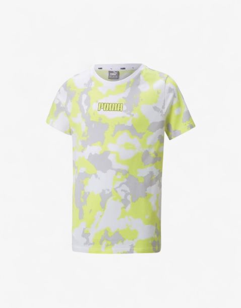 PUMA Alpha All Over Print Tee White/Yellow 