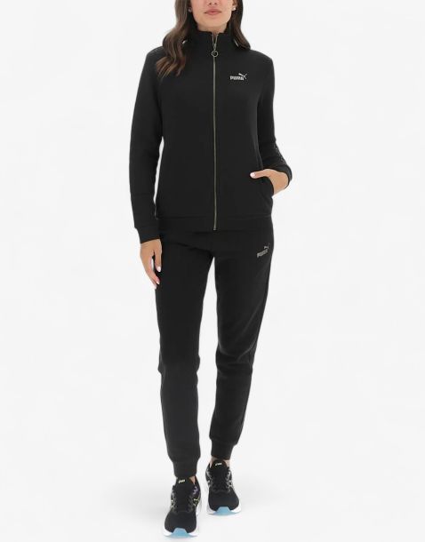 PUMA Bronze Full-Zip Tracksuit Black