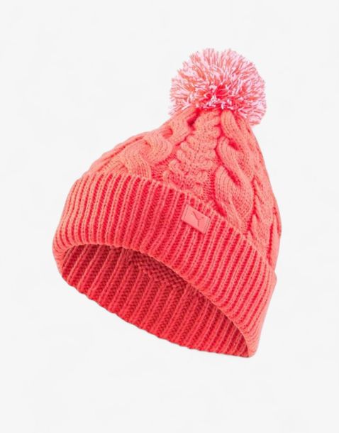 PUMA Cable Pom Beanie Pink