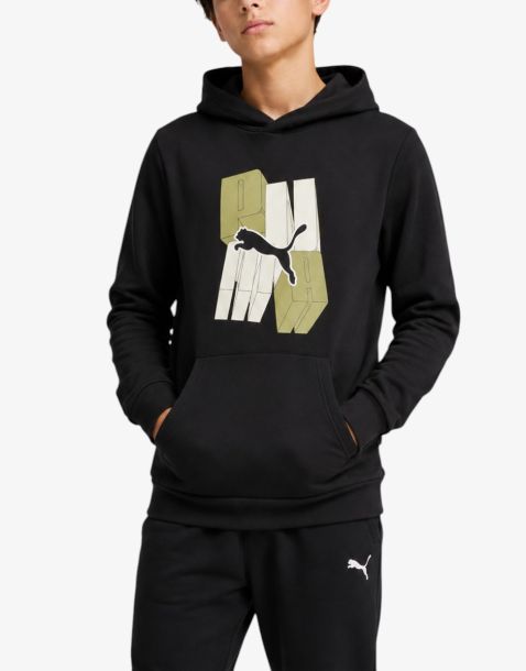PUMA Ess Graphic Hoodie Black