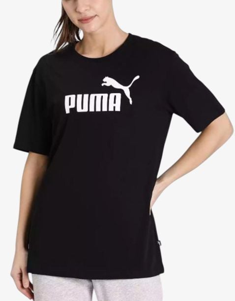 PUMA Essential+ Logo Boyfriend Tee Black