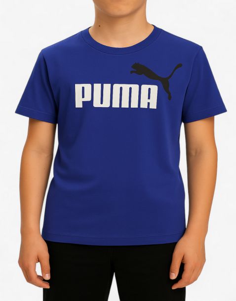 PUMA Essentials+ 2 Color Logo Tee Blue