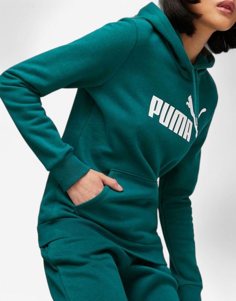 PUMA Essentials Logo Fleece Hoodie Green