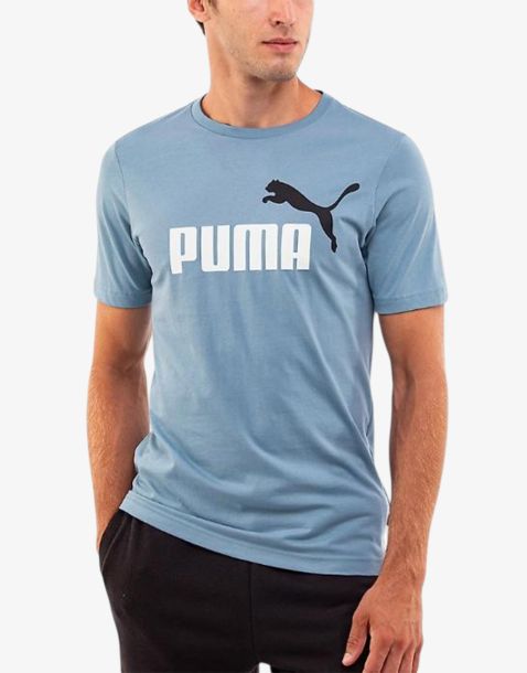 PUMA Essentials+ 2 Col Logo Tee Blue