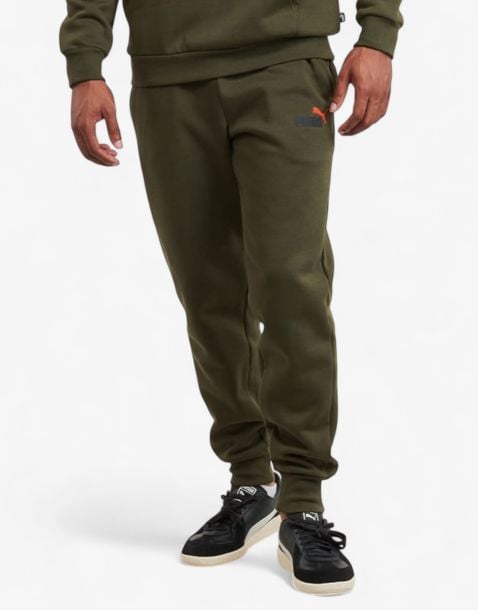 PUMA Essentials+ 2 Color Logo Pants Olive